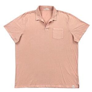 Marine Layer Polo Shirt Men's 2XL Peach Orange Short Sleeve Pocket Preppy Casual